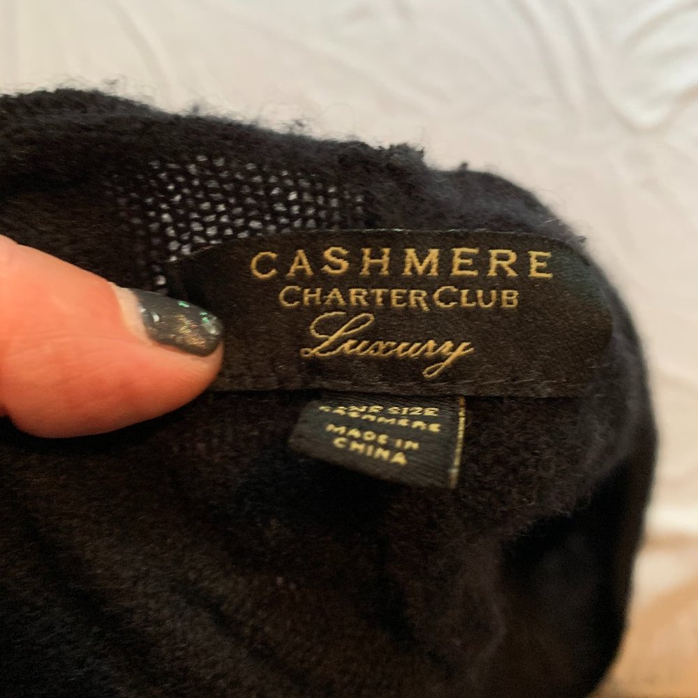 Black Cashmere Poncho, Charter Club One Size